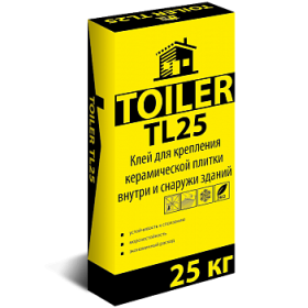 TOILER TL25 Клей высокопрочный для плитки внут/наружн, 25кг