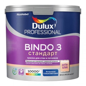 Краска в/д глубокоматовая Dulux Биндо 3 , 4,5л